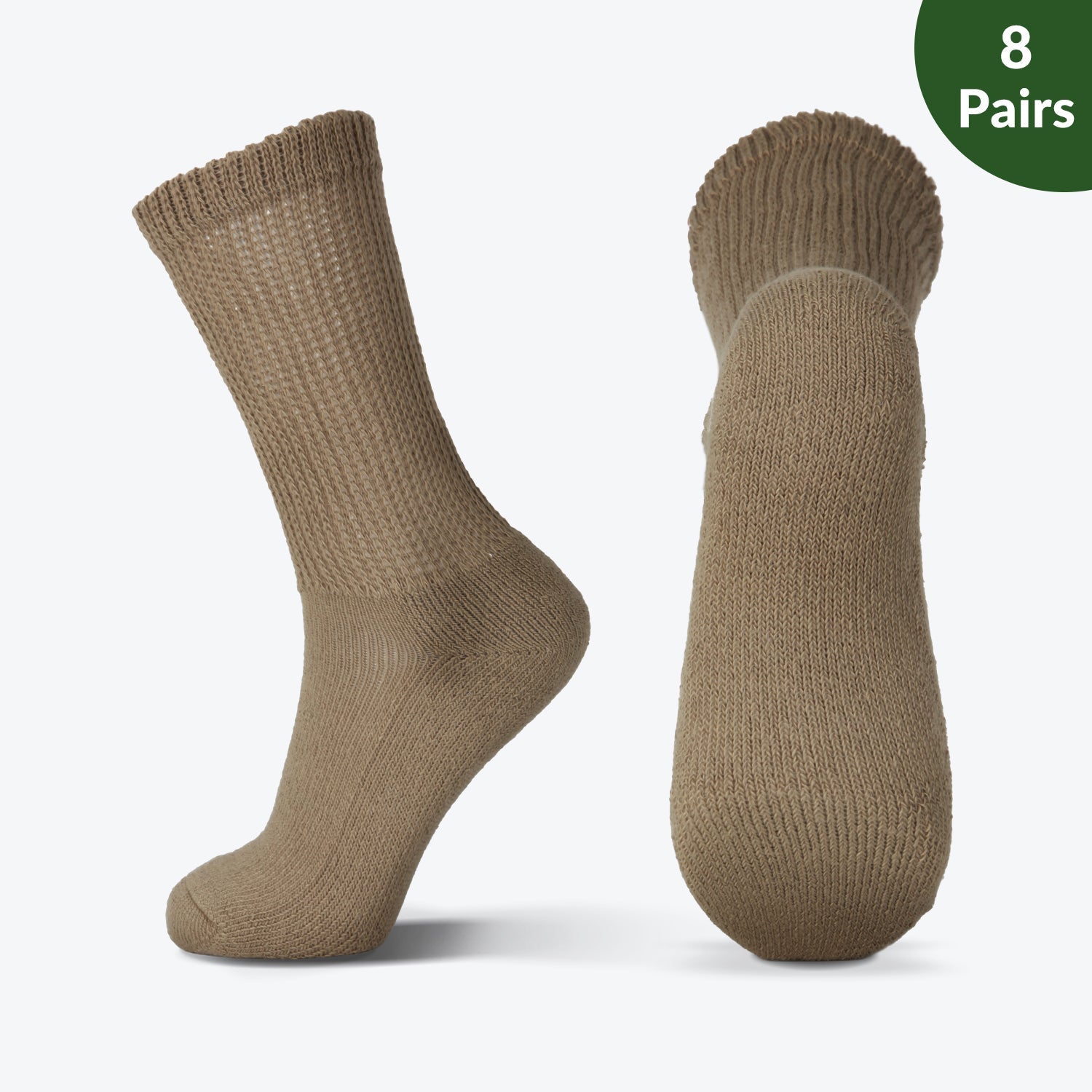 Extra wide diabetic crew socks, Cushioned & soft sole, 8 Pairs